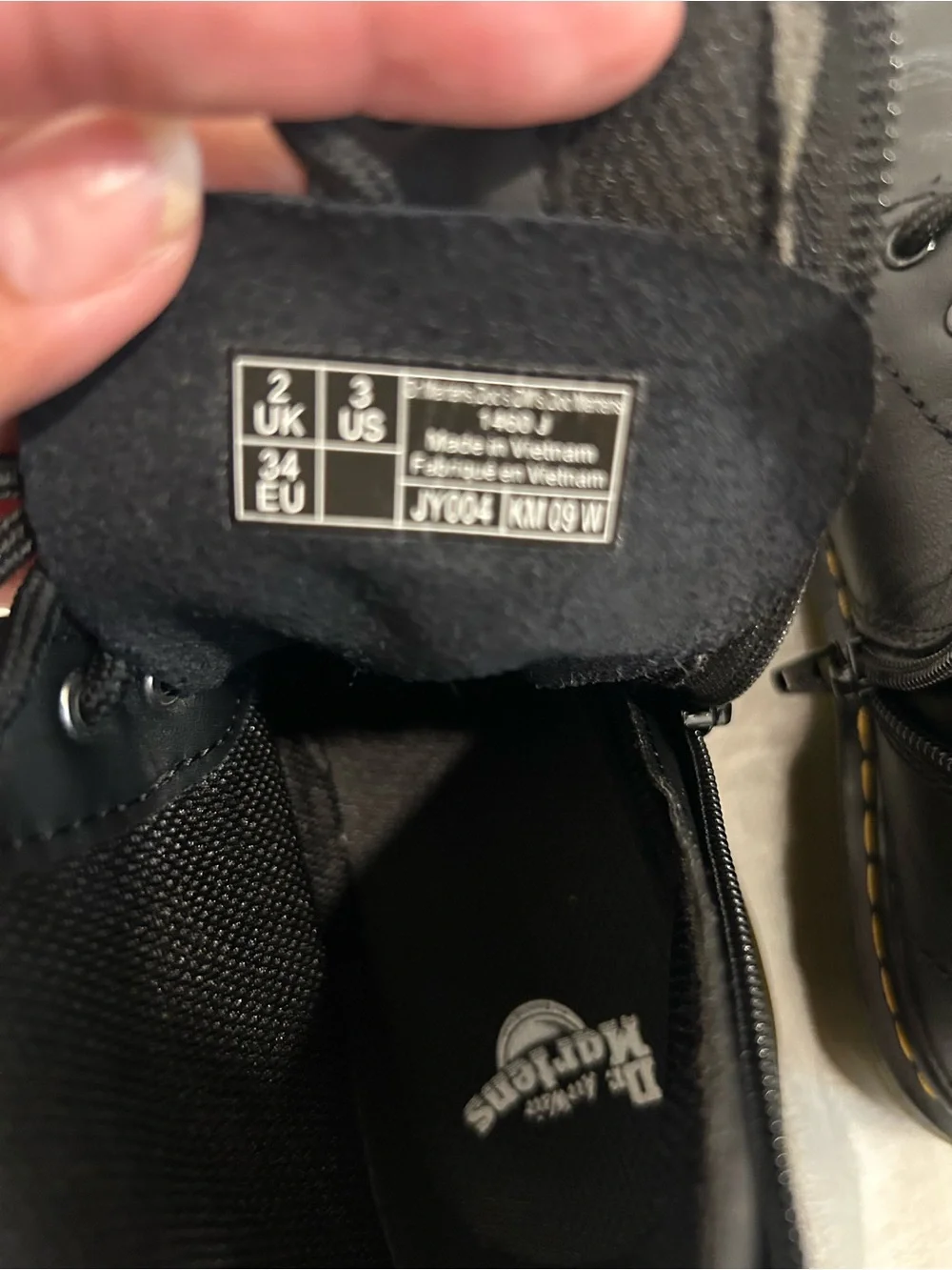 Dr. Martens 1460 J Softy T Black Leather Boots Kids US 3 EU 34
